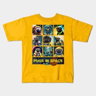 Pugs in Space- version 3 Kids T-Shirt